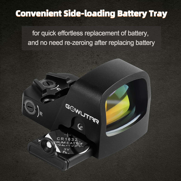 GOWUTAR HHC17R 3 MOA Micro RMSc Red Dot Sight Side-Battery Tray Reflex Sight for 407k/507k Footprint