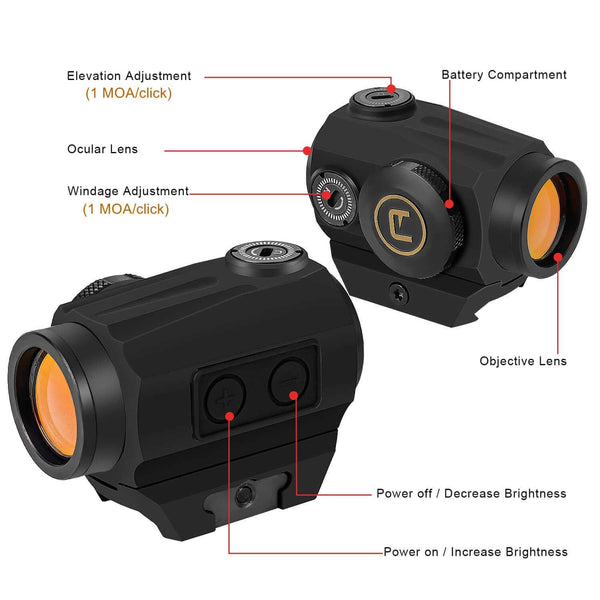 gowutar b22 red dot optic sights part description