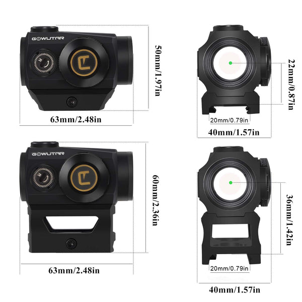 HHC-B22 Rifle Green Dot Sight Shake Awake 3 MOA Reflex Sight