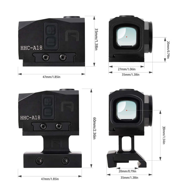HHC-A18 Closed Emitter Optic for RMR footprint & Glock MOS & Picatinny Rails